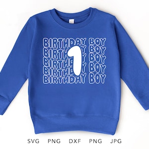 1 an SVG, PNG, Eps, Dxf, Jpg, 1er anniversaire garçon chemise sublimation, un an garçon cadeau Cricut, premier anniversaire garçon coupe fichier
