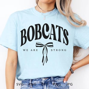 Bobcats Coquette SVG, PNG, dxf, jpg, eps, Archivo de corte fuerte de los Bobcats arqueados de moda, Mascota escolar de los Bobcats Cricut, Espíritu de equipo de los Bobcats