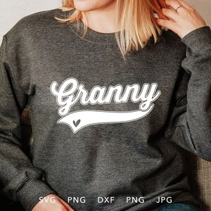 Grand-mère SVG, DXF, PNG, Jpg, Eps, fichier coupé chemise Nana rétro, cadeau tendance sweatshirt fête des mères, cadeau pour la silhouette de grand-mère