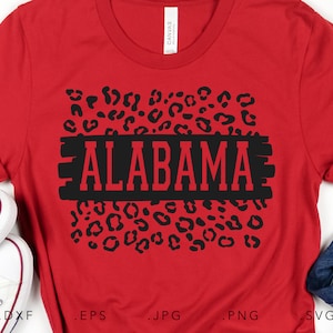 Alabama Leopard Print SVG DXF JPG Png Eps Cricut Silhouette Cut File Sublimation
