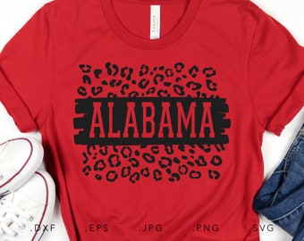 Alabama Leopard Print SVG DXF JPG PNG EPS Cricut Silhouette Cut File Sublimation