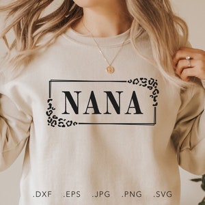 Grand-mère léopard SVG, PNG, DXF, Jpg, Eps, cadeau de fête des mères, sublimation de chemise Grammy tendance, nounou guépard motif coupe fichier, grand-mère Cricut