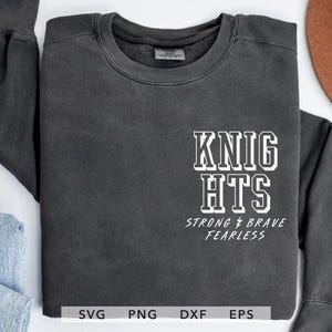 Archivo de corte Caballeros, SVG, PNG, dxf, eps. Caballeros fuertes, valientes y audaces. Archivo de diseño de sublimación de camisetas Caballeros espíritu. Cricut del día del juego.