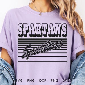 Spartans SVG, PNG, dxf, jpg, eps, Retro Spartans Spieltag Silhouette Cameo, Spartans Schule Maskottchen Cricut, Vintage Spartans Spirit Shirt