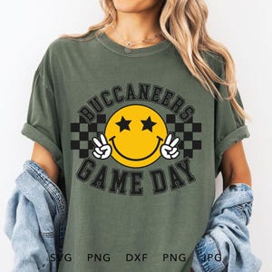 Buccaneers SVG, PNG, dxf, jpg, eps, Buccaneers Game Day Cricut, Buccaneers School Mascot Cut File, Retro Buccaneers Groovy Checkered
