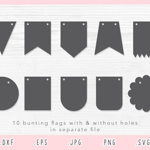 Banners SVG, Pennant Svg, Bunting Flag Svg, Banner Cut File for Cricut and Silhouette, Pennant Bunting Template Svg, Eps, Jpg, Png, DXF