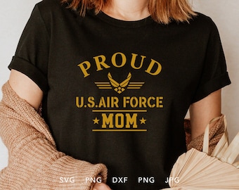 Trotse luchtmacht moeder SVG, PNG, DXF, Jpg, Eps, soldaat thuiskomen sublimatie, trotse luchtmacht familie bijpassende afstuderen shirt Cricut