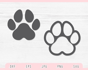 Paw Print SVG, Dxf, Jpg, Png, Eps, Paw Print Vector, Paw Print Clipart, Paw Print Cut File for Cricut and Silhouette, Dog Paw Svg, Cat Paw