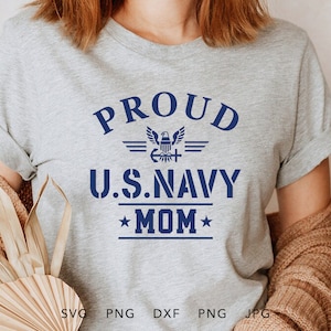 Stolze Marine Mutter SVG, PNG, DXF, Jpg, Eps, Soldat nach Hause kommen Sublimation, stolze Marine Familie passendes Abschluss-Shirt Cricut, Militärmutter