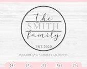 Family Last Name SVG, Family Monogram SVG, DXF, Jpg, Png, Eps, Family Last Name Frame Svg,Family Sign Cut File Cricut Silhouette, Family SVg