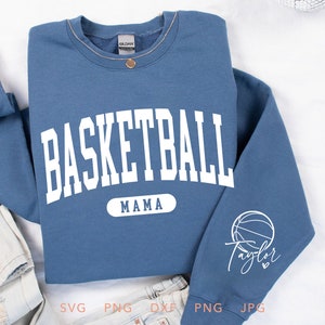 Personalisiertes Basketball Mama SVG, PNG, Eps, Dxf, Jpg, trendiges Basketball Mama Sweatshirt Sublimation Design, individuelles Basketball Mama Cricut