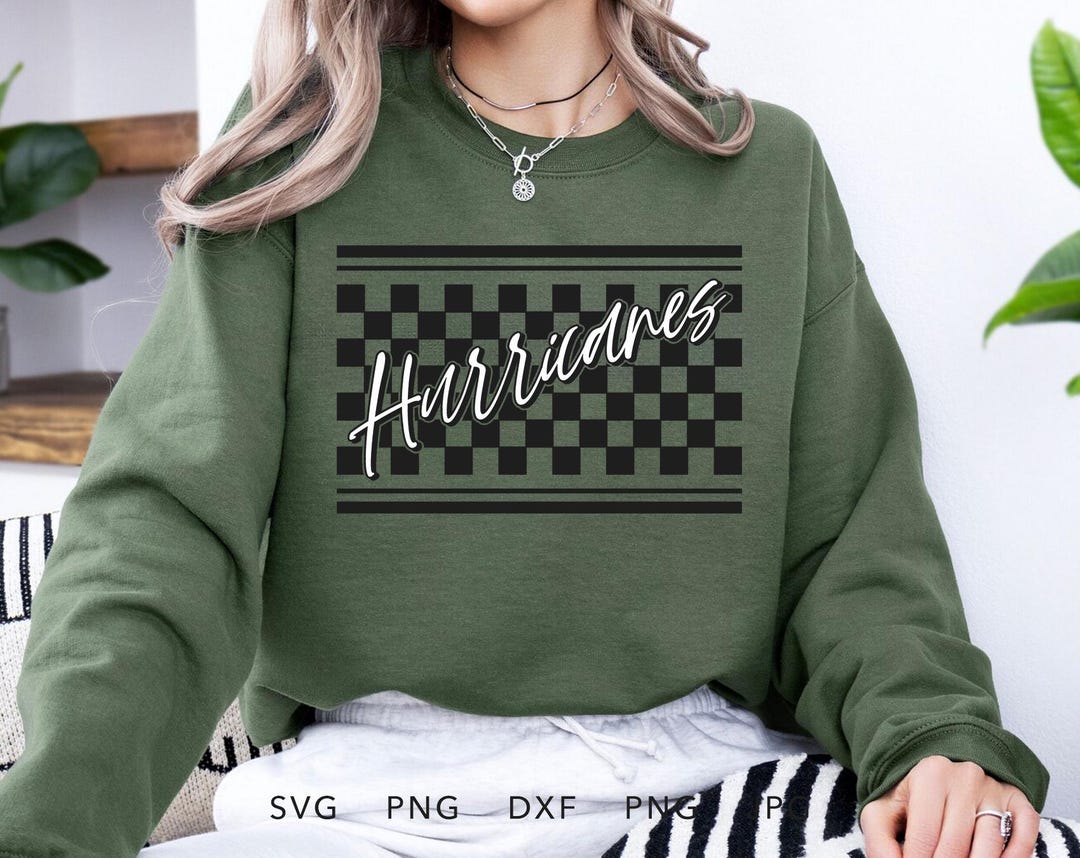 Hurricanes Checkered SVG, PNG, Dxf, Jpg, Eps, Retro Hurricanes Sport ...