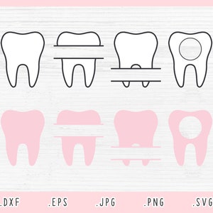Zahn SVG Bündel, Zahn Monogramm SVG, Zahn cut Datei für Cricut und Silhouette, Zähne SVG Monogramm, Zahnarzt Svg, Zahn Svg, Zahn Dxf