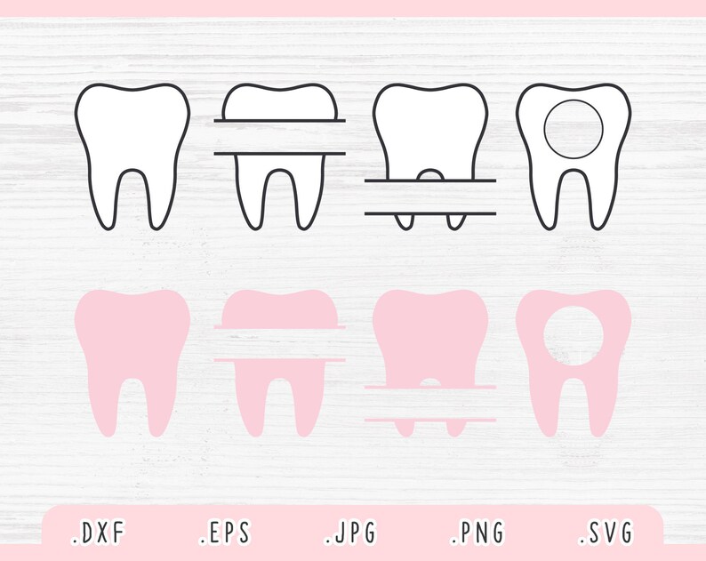 Download Tooth SVG Bundle Tooth Monogram SVG Tooth Cut File for | Etsy