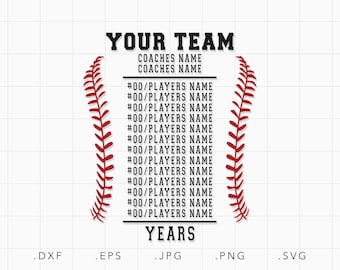 baseball roster shirt ideas