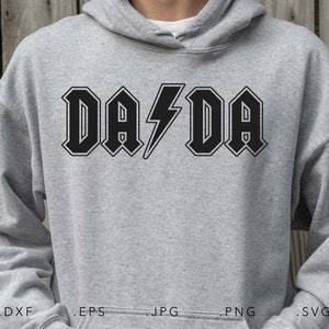 Dada Thunderstruck SVG, Dxf, Jpg, Png, Eps, Grandpa Svg, Thunder Cut File Cricut Silhouette, Regalo para el abuelo Svg, Rock n Roll inspirado SVG