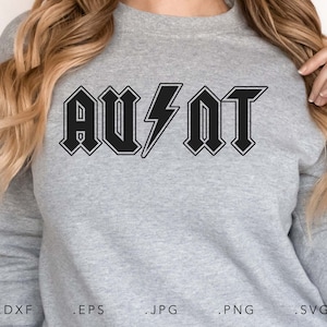 Tante Thunderstruck SVG, Dxf, Jpg, Eps, Png, tante Svg, Rock n Roll inspiré tante Svg, roches tante tonnerre coupe fichier Cricut Silhouette