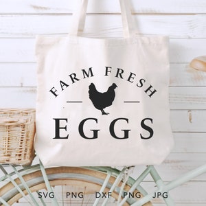 Oeufs frais de la ferme SVG, DXF, Jpg, Png, Eps, fichier coupé des oeufs frais de la ferme, Silhouette d'oeufs, décoration Cricut de ferme, récolte Svg, poulet Svg