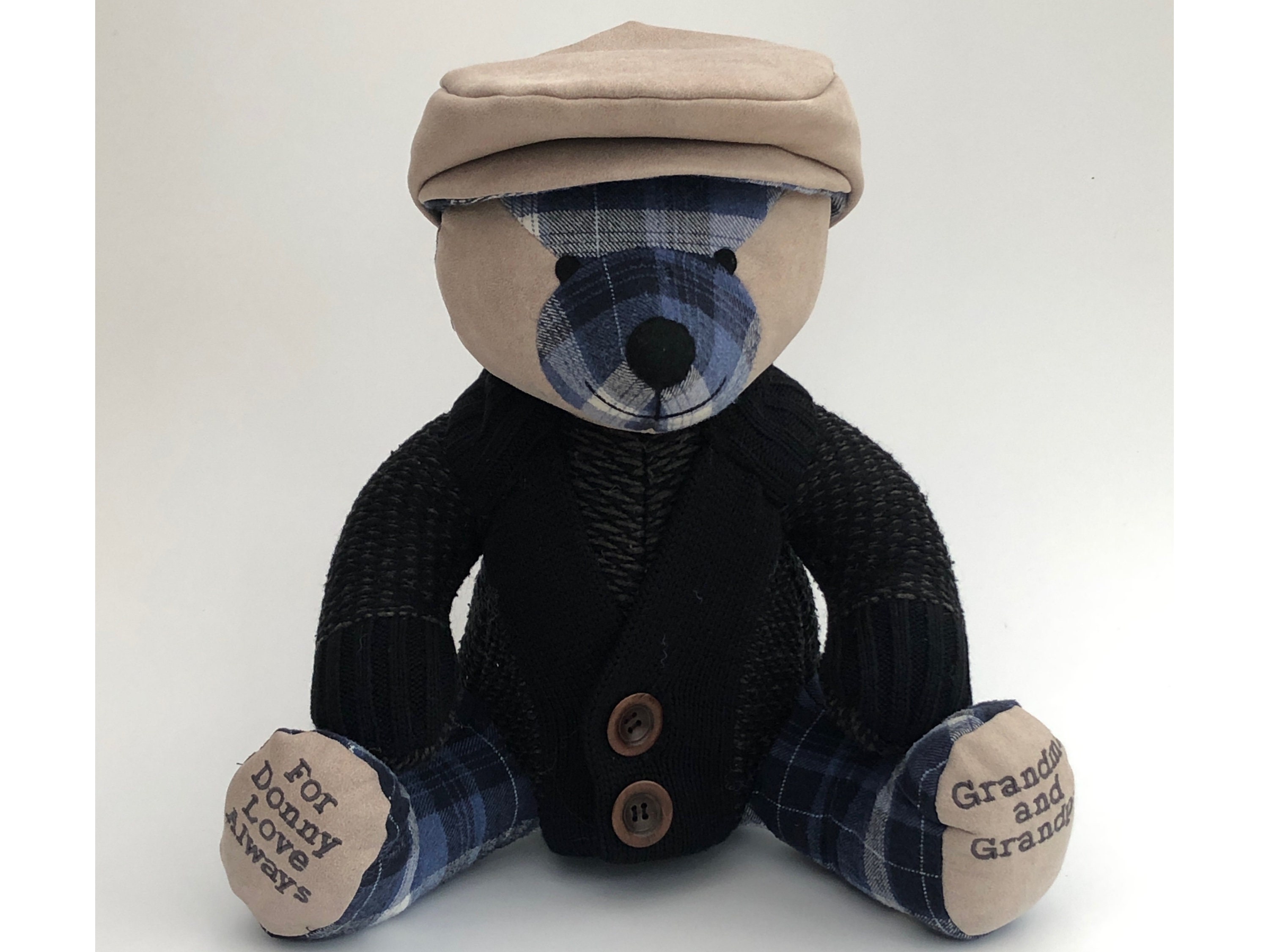 Memory Bear Flat Cap Hat Reversible Accessory Personalised for