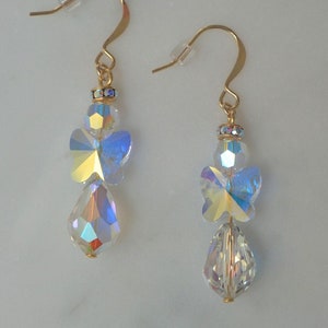 Crystal Angel Dangle Earrings | Premium Austrian Crystal | You Choose: Gold or Silver Plated | Great Gift Idea!