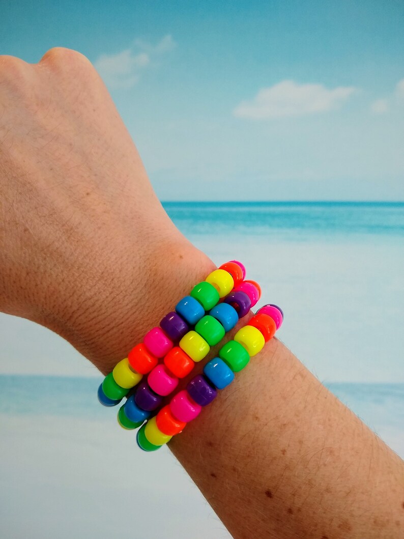 Rainbow Neon Bracelet Party Favors VSCO Bracelet Trendy Etsy