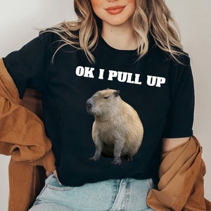 Ok I Pull Up Capybara Cute Animal Shirt, Funny Meme Shirt, Funny Animal, Gift for Her