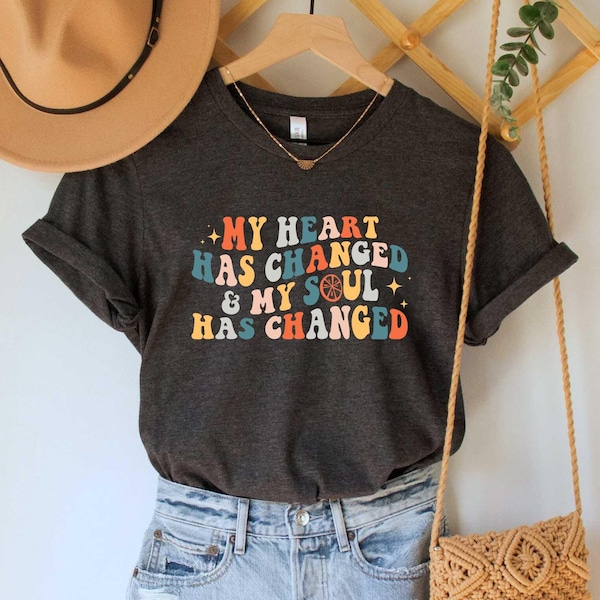 My Heart Has Changed And My Soul Changed Shirt, Orange Juice Shirt, Gift for Her, Preppy Clothes, Womens Crewneck, Trendy Aesthetic Shirt