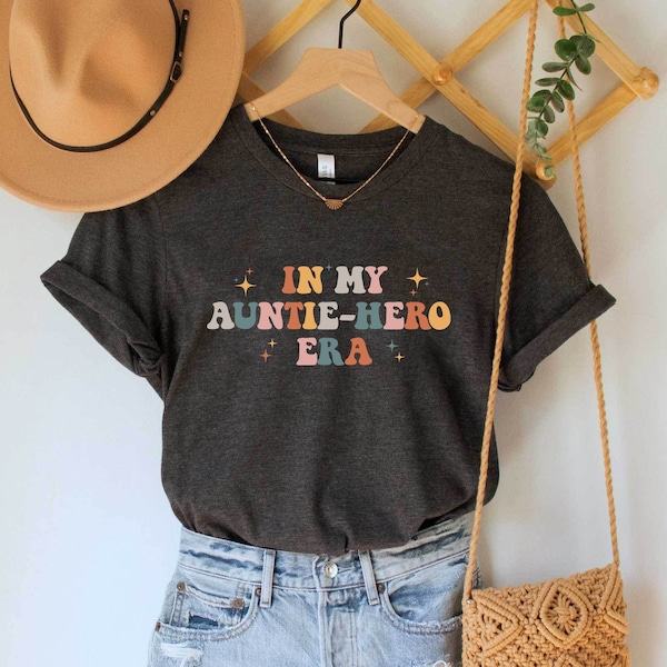 In My Auntie Hero Shirt, Aunt Era Shirt, Retro Aunt Shirt, Baby Pregnancy Announcement for Aunt, Gift For Aunt, Aunt Birthday Gift