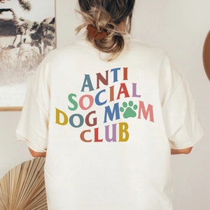 Custom Dog Ears Outline Sweatshirt, Anti Social Dog Mom Club, Dog Mom Sweatshirt, Personalized Dog Potrait Shirt Gift image 5