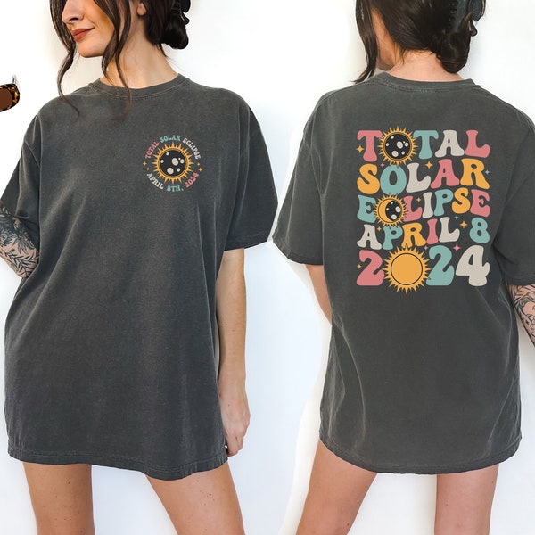 Solar Eclipse 2024 Shirt, Double-Sided Shirt, April 8th 2024 Shirt, Eclipse Event 2024 Shirt, Celestial Shirt, Gift for Eclipse Lover