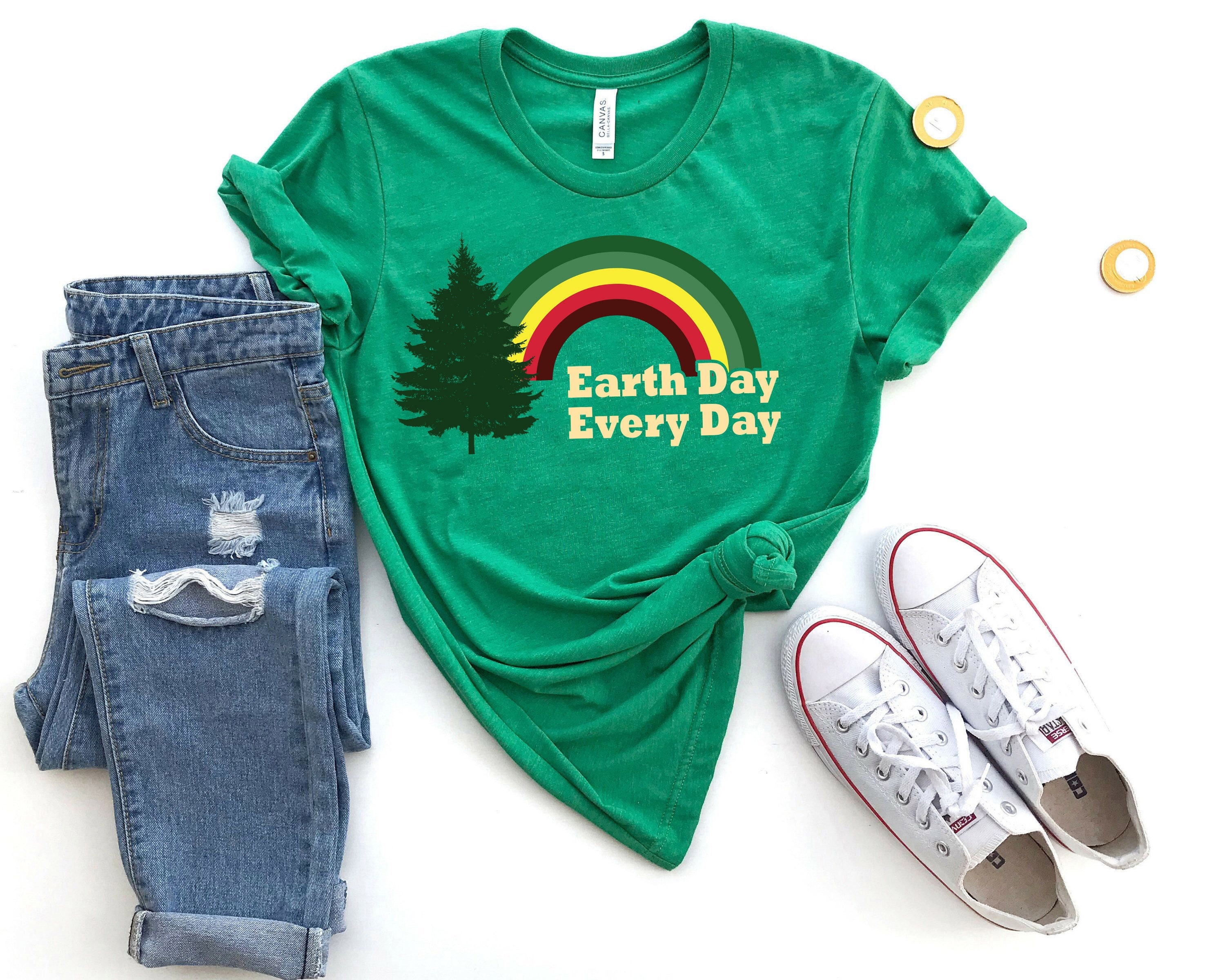 Discover Earth Day Everyday Rainbow Pine Tree T-Shirt