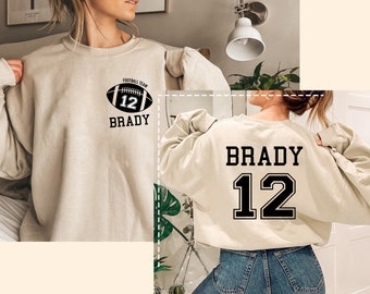 Custom Football Mom Sweatshirt, Personalized Football Shirt, Game Day Football Hoodie, Name and Number Football Sweatshirt