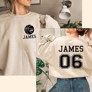 Custom Basketball Mom Sweatshirt, Personalized Basketball Shirt, Game Day Basketball Hoodie, Mascot Name and Number Basketball Sweatshirt