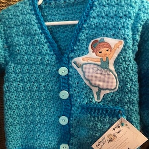 Cardigan Sweater with Ballerina Design