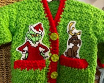 Grinch Cardigan Sweater (12mos)