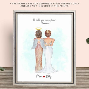 Personalized WEDDING MEMORIAL PRINT Gift-Brides Mother Memorial Print-In Loving Memory of Mom Print Frame-Brides Mom Print-Bridal Party Gift