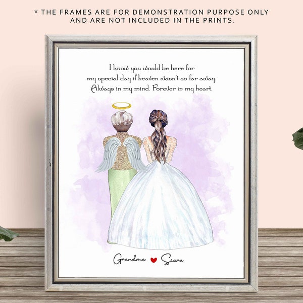 Personalized WEDDING MEMORIAL PRINT Gift-Brides Grandma Memorial Print-In Loving Memory of Grandma Print-Brides Grandma-Bridal Party Gift