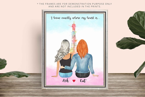 Lesbian Couple Gift-eiffel Tower Lesbian Couple Wall - Etsy