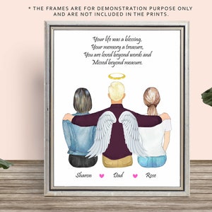 IN HEAVEN MEMORIAL Frame-Custom Memorial print-Miss you dad-Personalized Dad Memorial print-dad in heaven-Bereavement Gift-Remembrance Gift