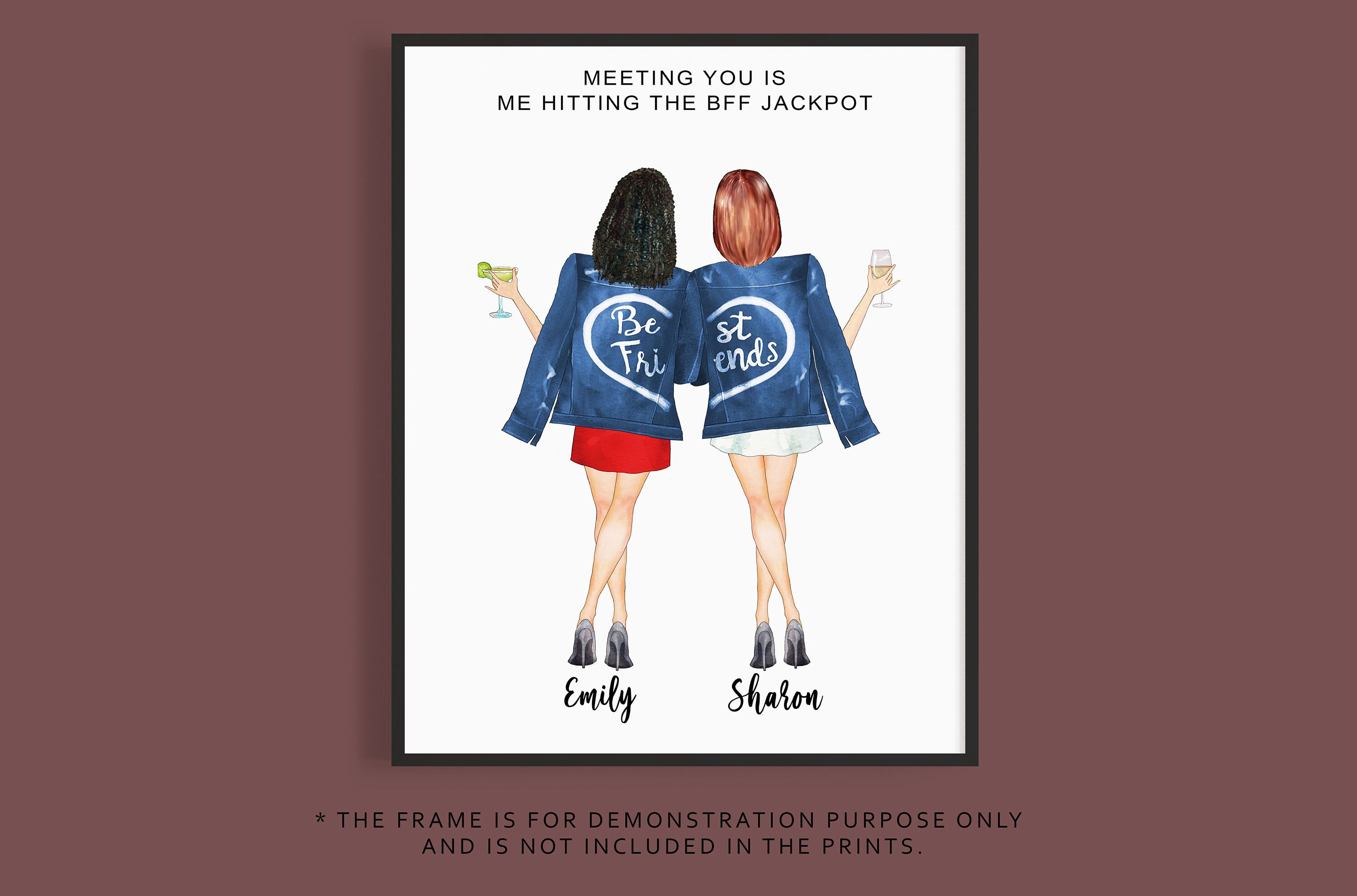 Personalized Best Friend Wall Artcustom Best Friend Print Etsy