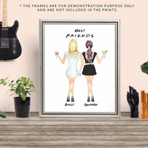 Custom Best Friend Print Art-Personalized Best Friend Wall Art-Friends Tv Show-Christmas gift for best friend-best friend print-BFF print