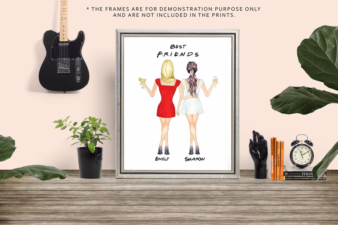 Personalized Best Friend Wall Artcustom Best Friend Print Artfriends