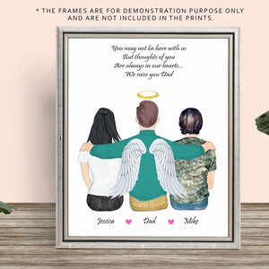PERSONALIZED DAD MEMORIAL print-In Heaven Memorial Frame-Dad Memorial Gift-Dad In Heaven-Dad Remembrance gift-loss of father-family heaven