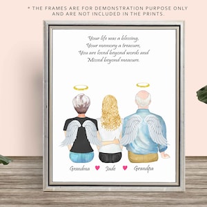 MEMORIAL PRINT for Orphan, Grandpa In Heaven, Grandma Memorial Print, Grandpa Remembrance, Passed away grandpa, granda personalised frame