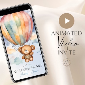Carte vidéo personnalisée d'invitation d'Aqiqah, faire-part de naissance musulman animé numérique inviter un message garçon fille, Aqiqah personnalisé pour nouveau-né