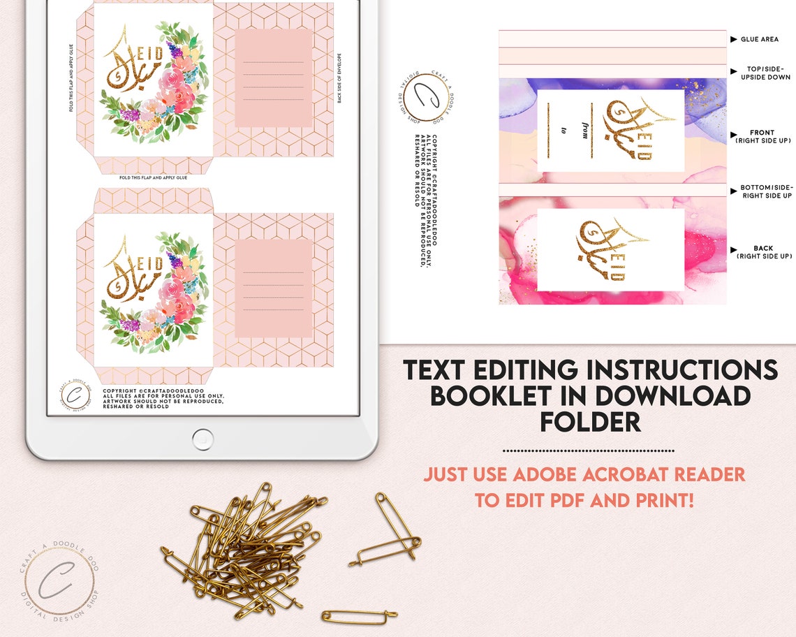 Editable Eid Decoration Printables Pack Digital Elegant Etsy