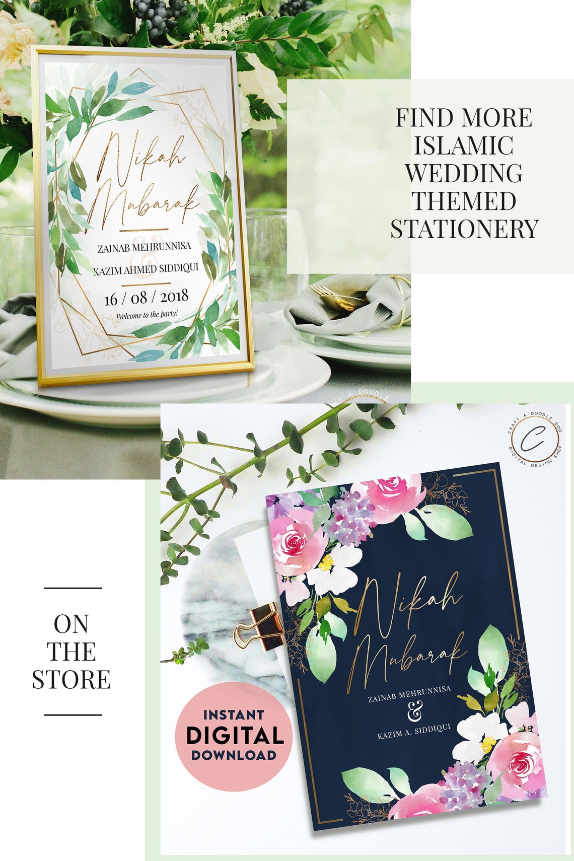 Editable Nikah Mubarak Card Printable Digital Download PDF | Etsy