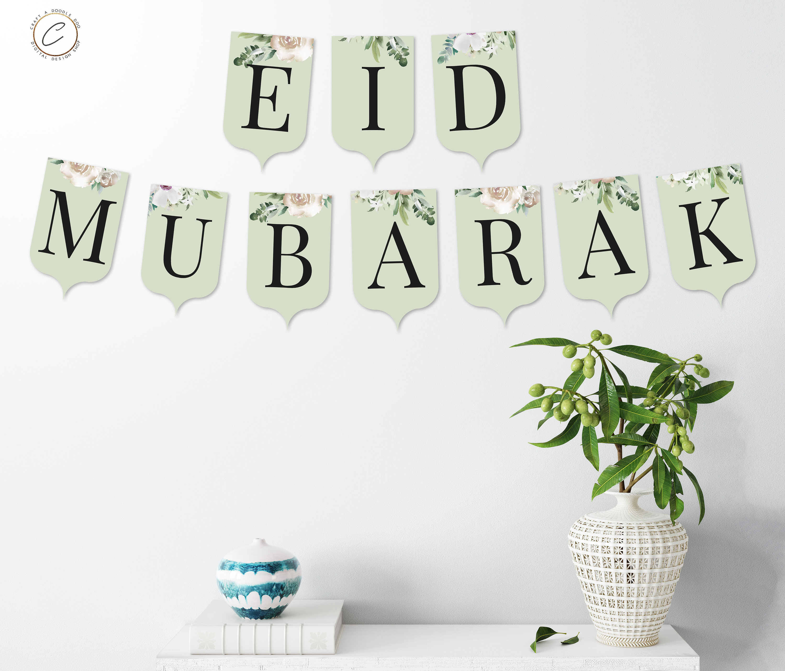Eid Mubarak Backdrop Banner for Eid Mubarak Decorations Green Ramadan Decorations for Home Eid Mubarak Yard Sign Eid Mubarak Yard Banner for Eid Decorations for Home XtraLarge 120x20 Inch 