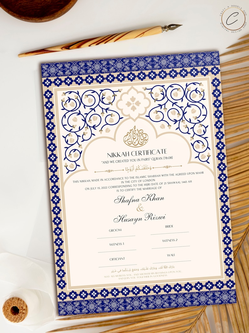 nikah-contract-template-geometric-navy-blue-editable-etsy