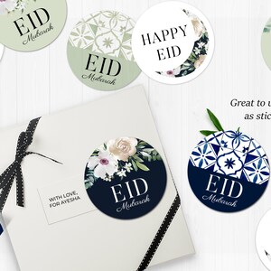 Set of 6 Eid Gift Tags, Printable Digital Download, Eid Mubarak ...